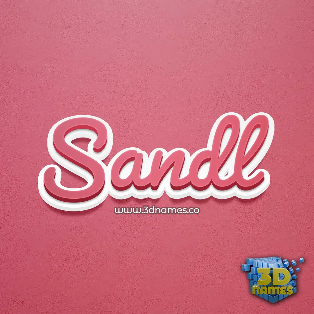 sandl in Red Scribble style - 3D name wallpaper