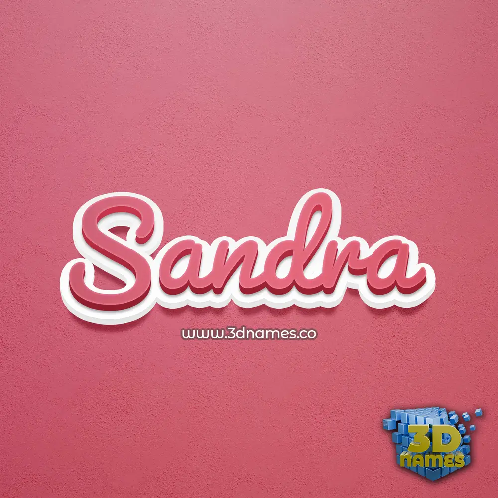 sandra in Red Scribble style - 3D name wallpaper