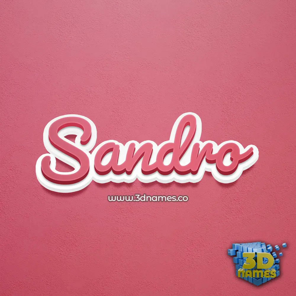 sandro in Red Scribble style - 3D name wallpaper