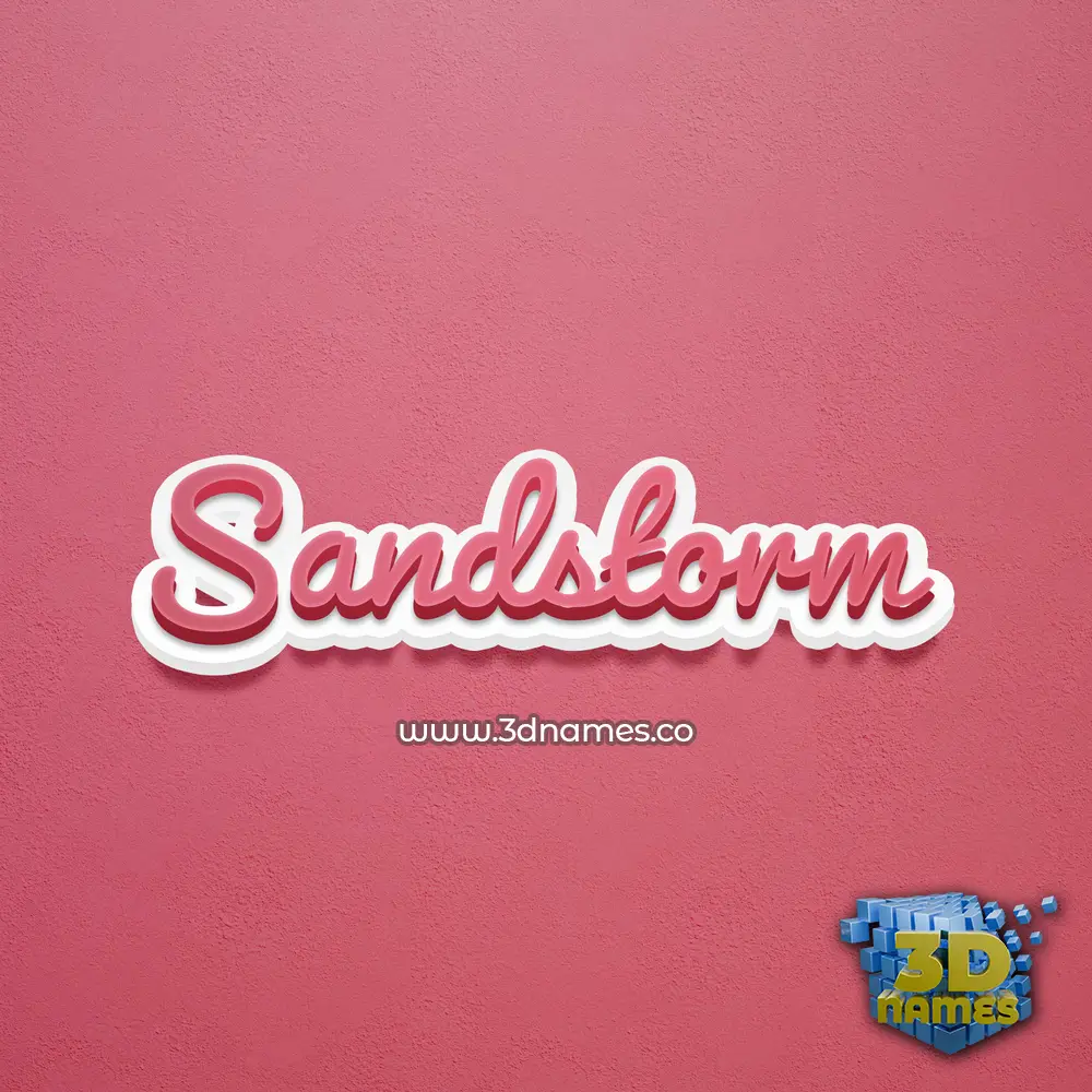sandstorm in Red Scribble style - 3D name wallpaper