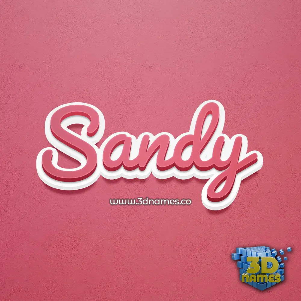 sandy in Red Scribble style - 3D name wallpaper