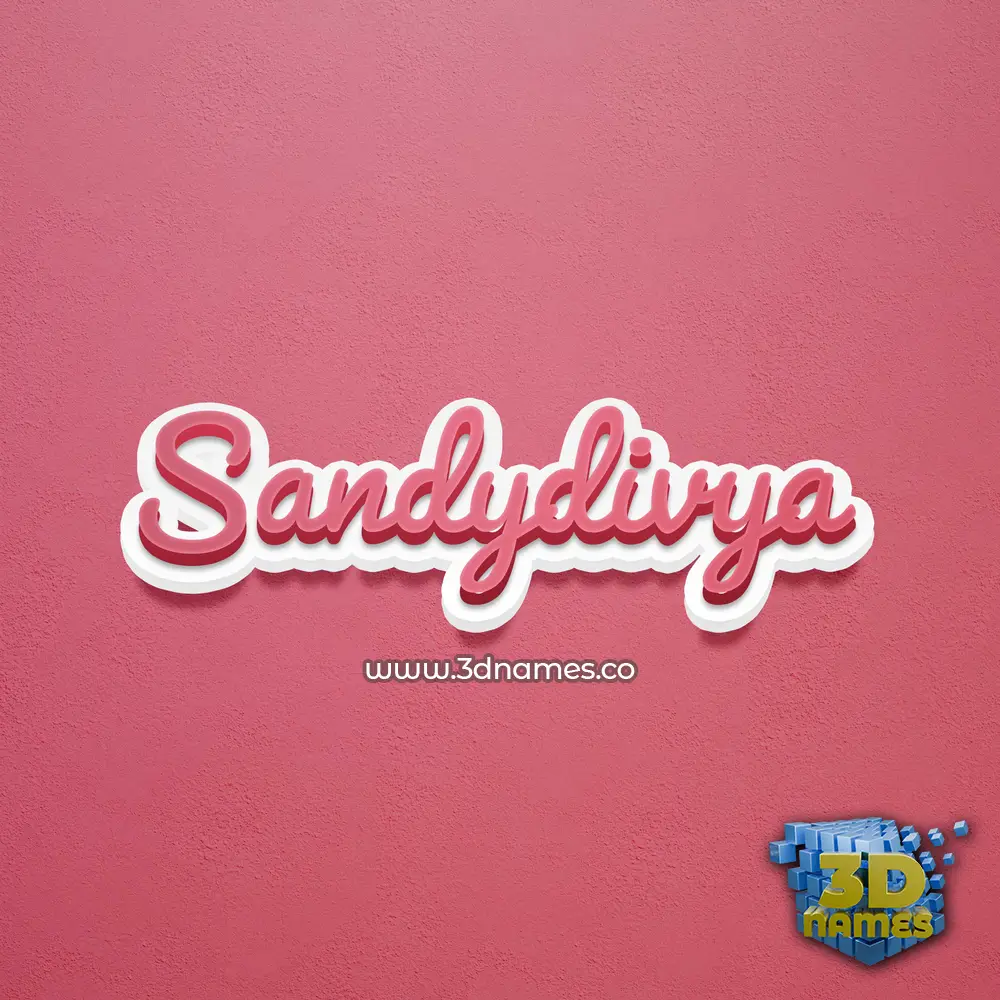 sandydivya in Red Scribble style - 3D name wallpaper