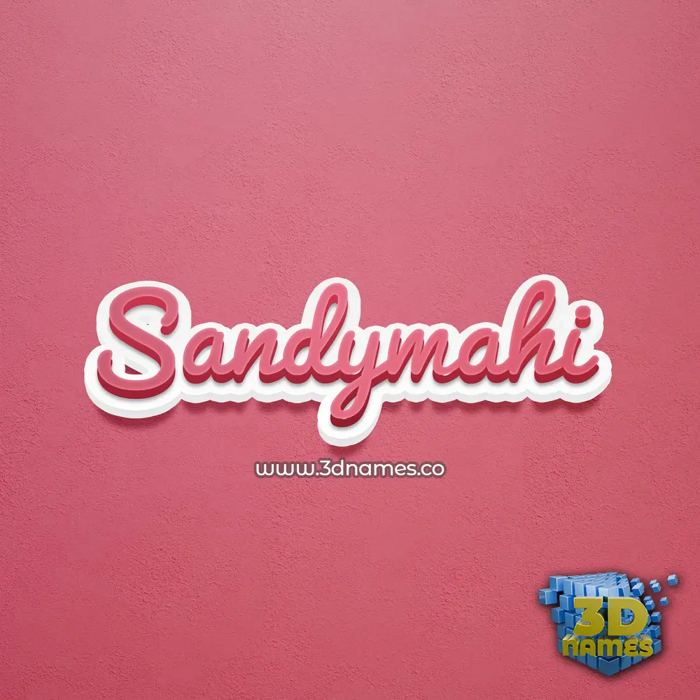 sandymahi in Red Scribble style - 3D name wallpaper