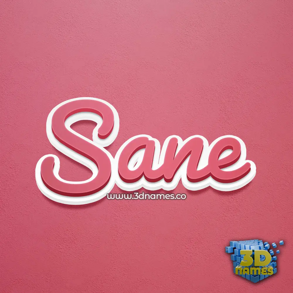 sane in Red Scribble style - 3D name wallpaper
