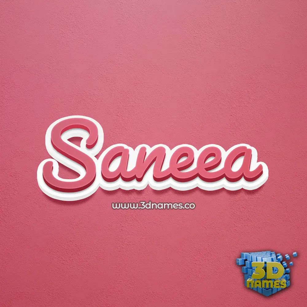 saneea in Red Scribble style - 3D name wallpaper