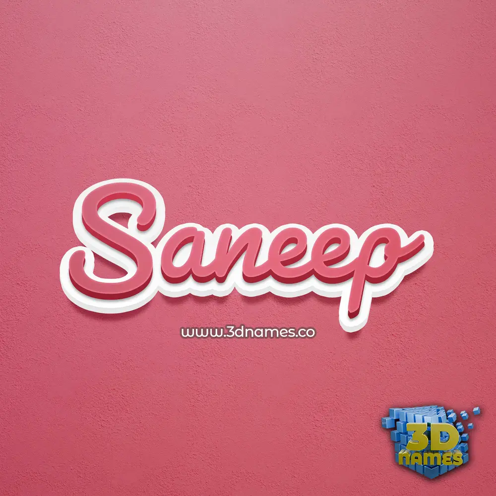 saneep in Red Scribble style - 3D name wallpaper