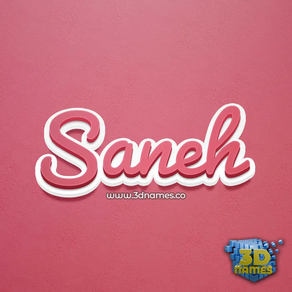saneh in Red Scribble style - 3D name wallpaper