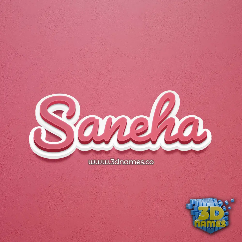 saneha in Red Scribble style - 3D name wallpaper