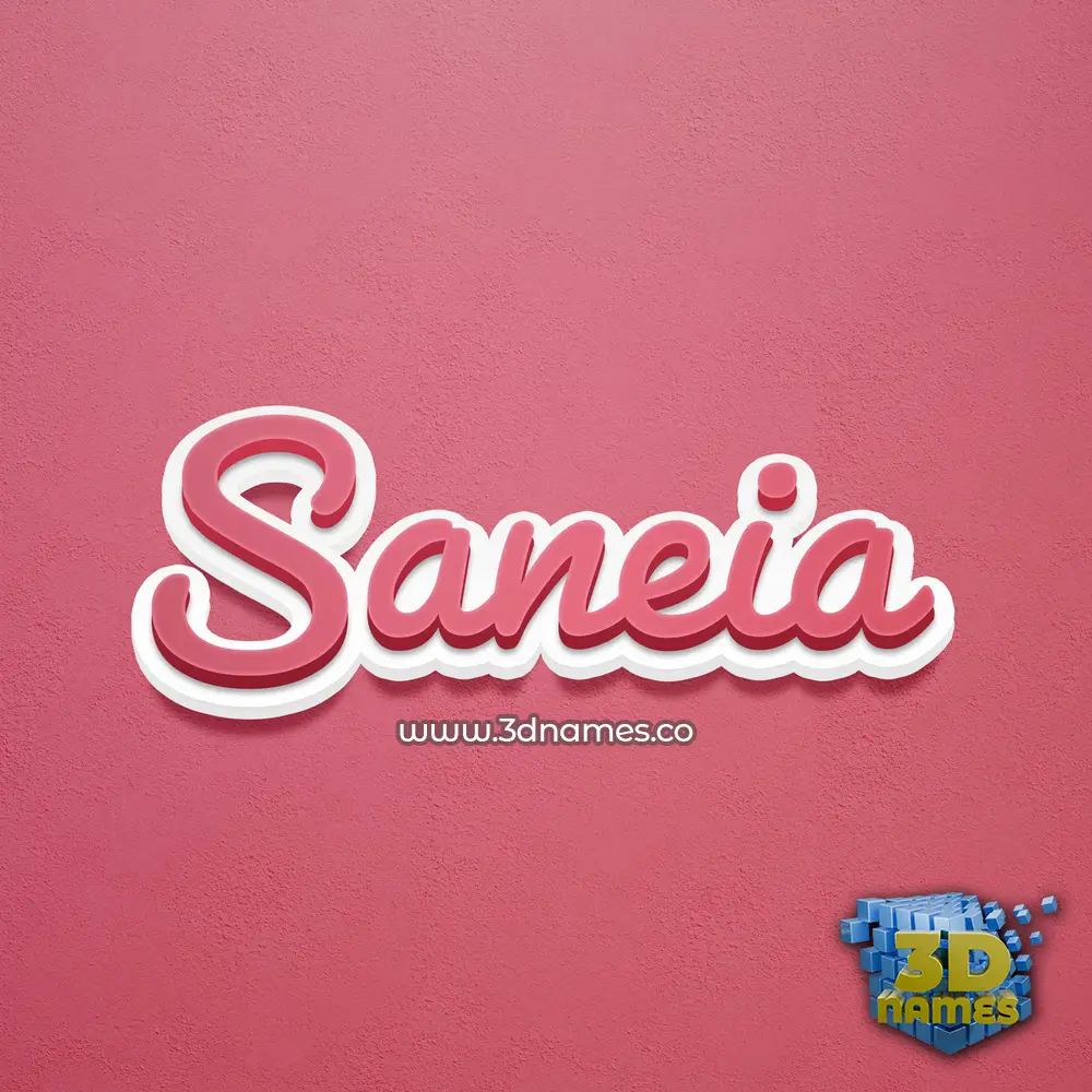 saneia in Red Scribble style - 3D name wallpaper