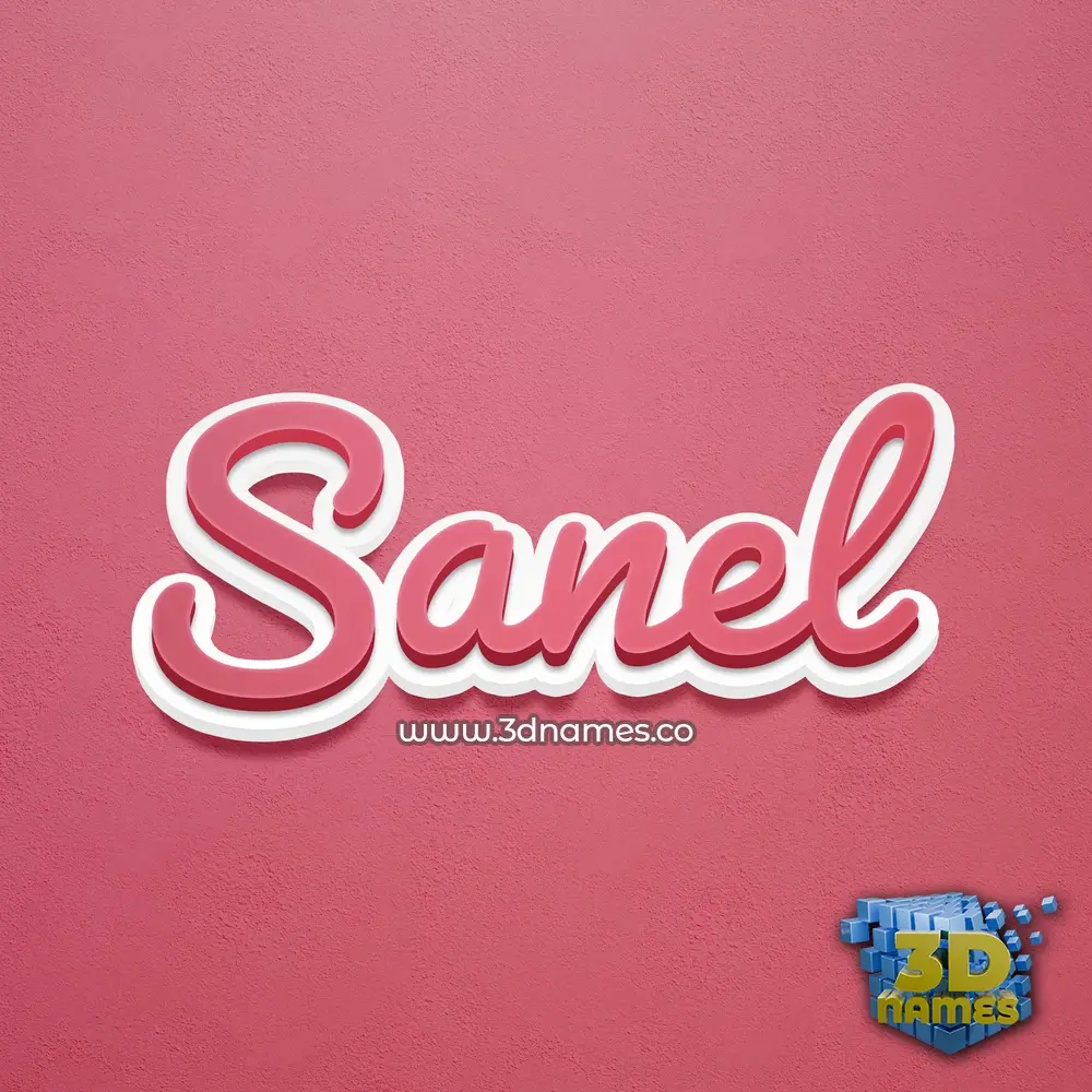 sanel in Red Scribble style - 3D name wallpaper