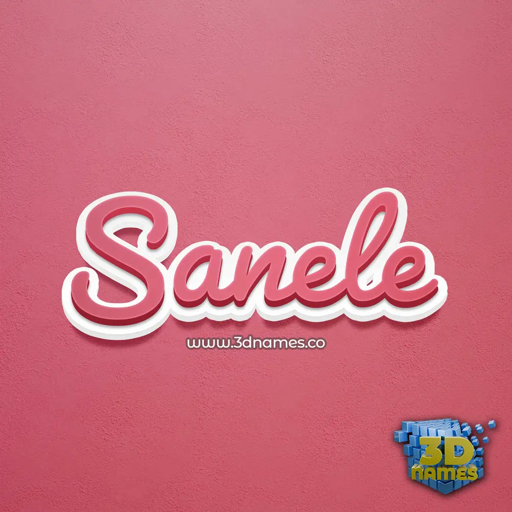 sanele in Red Scribble style - 3D name wallpaper