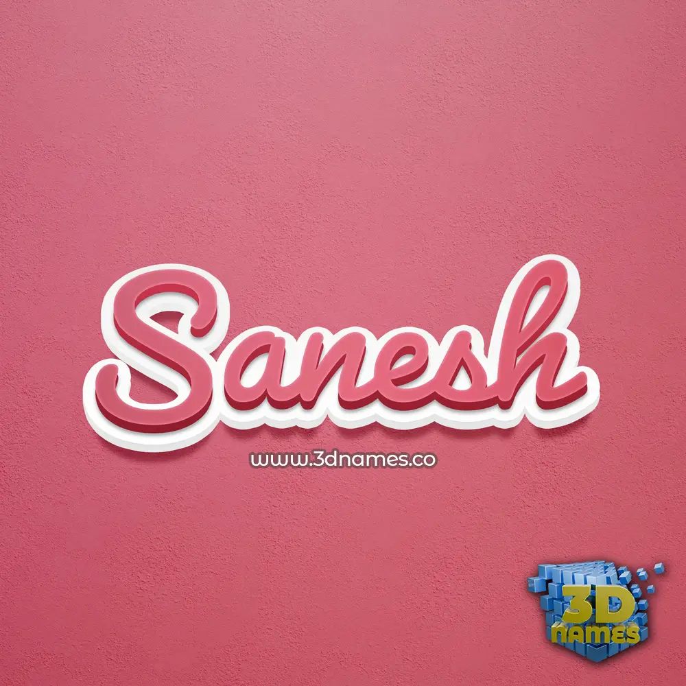 sanesh in Red Scribble style - 3D name wallpaper