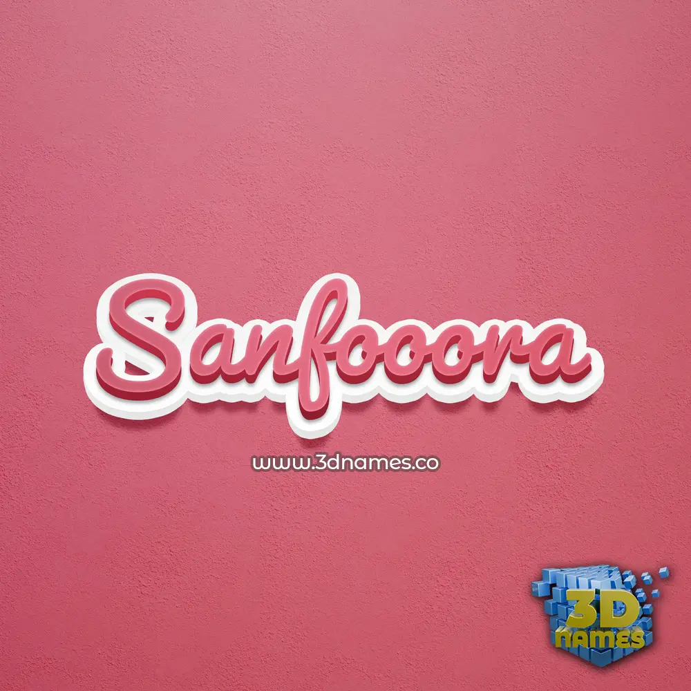 sanfooora in Red Scribble style - 3D name wallpaper