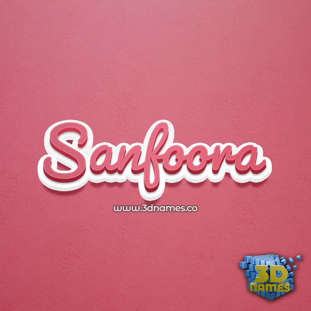 sanfoora in Red Scribble style - 3D name wallpaper