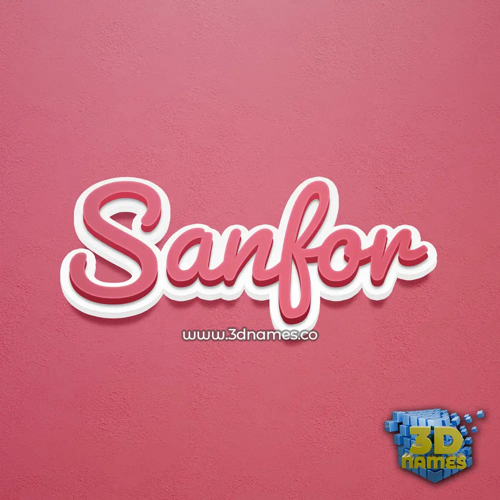 sanfor in Red Scribble style - 3D name wallpaper