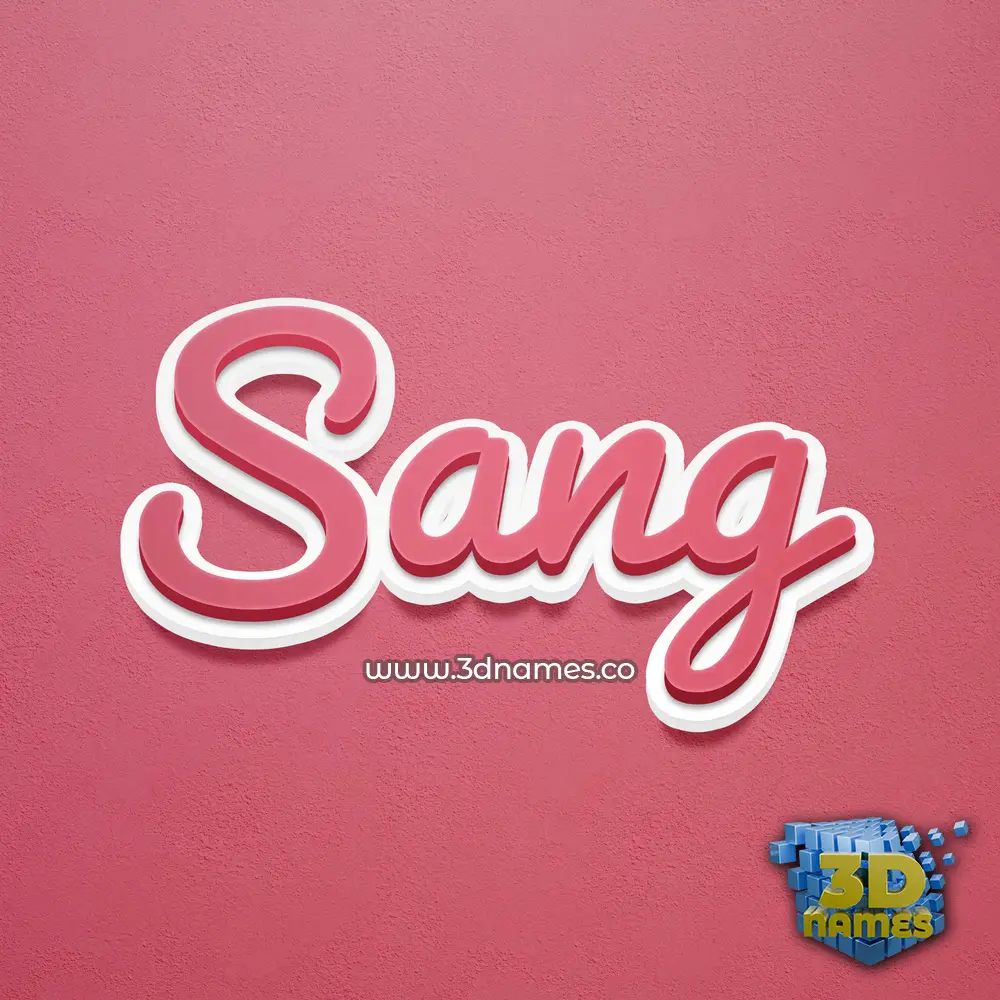 sang in Red Scribble style - 3D name wallpaper
