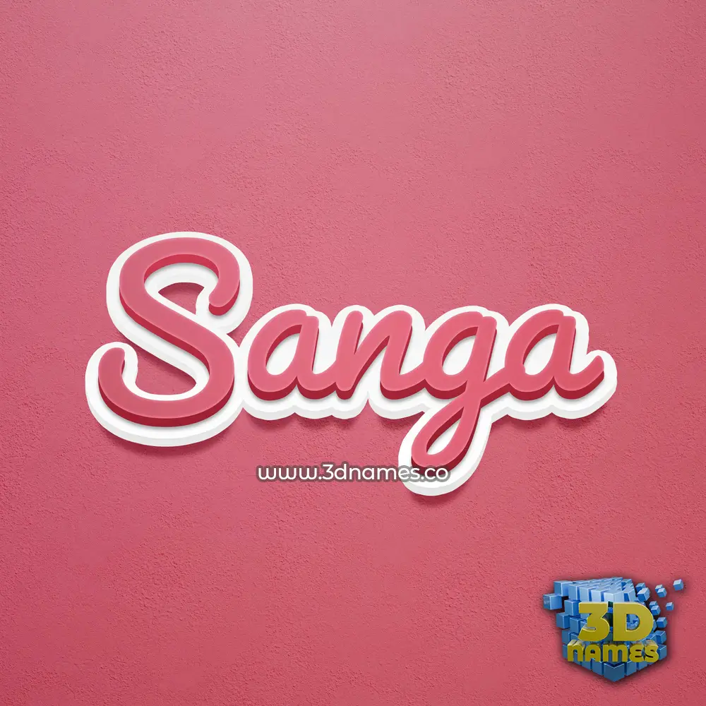 sanga in Red Scribble style - 3D name wallpaper