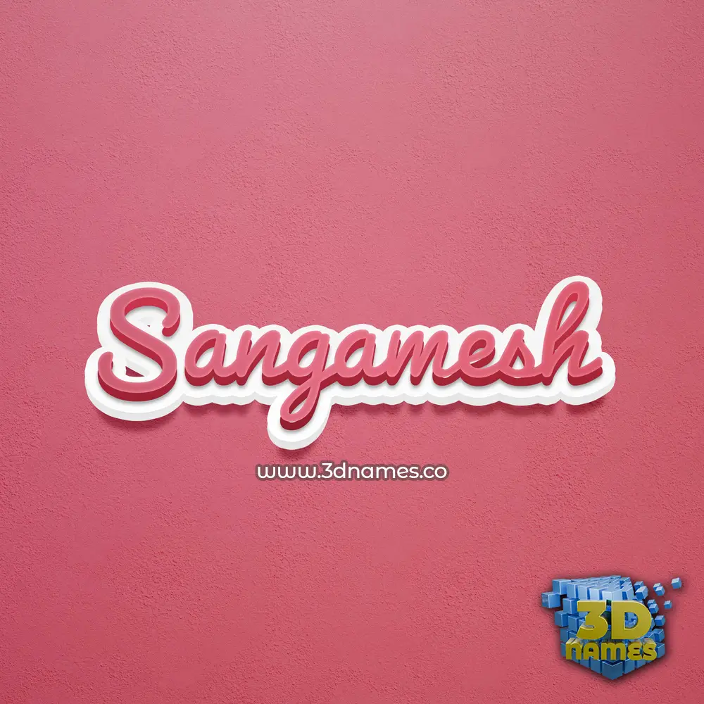 sangamesh in Red Scribble style - 3D name wallpaper