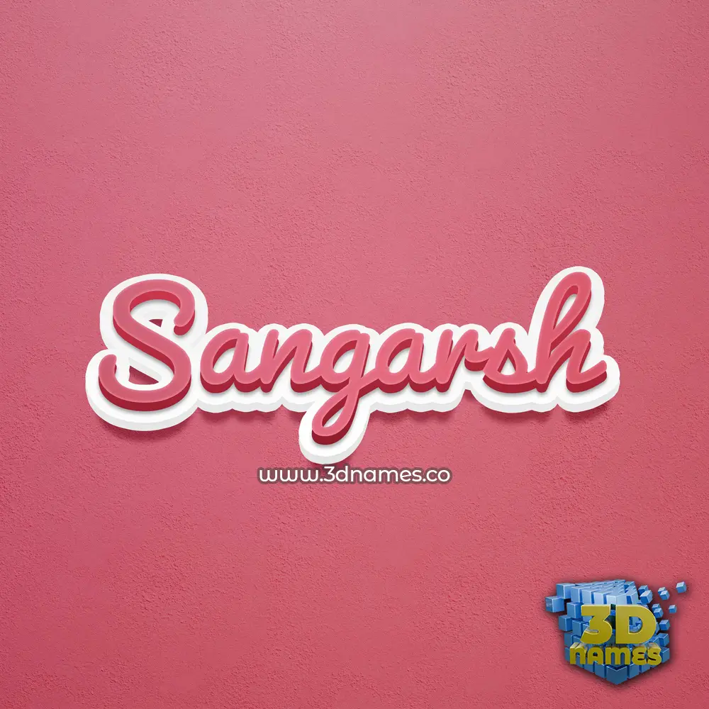 sangarsh in Red Scribble style - 3D name wallpaper
