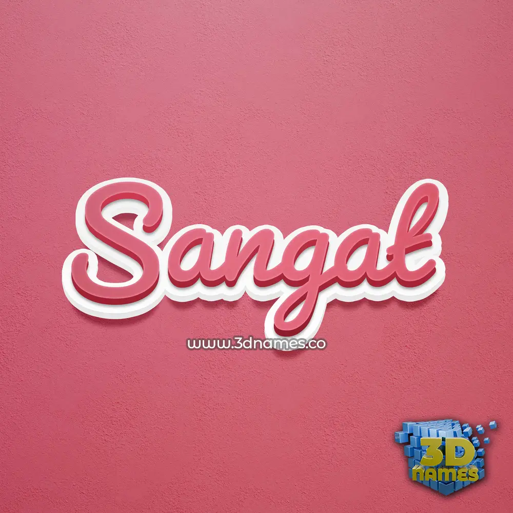 sangat in Red Scribble style - 3D name wallpaper