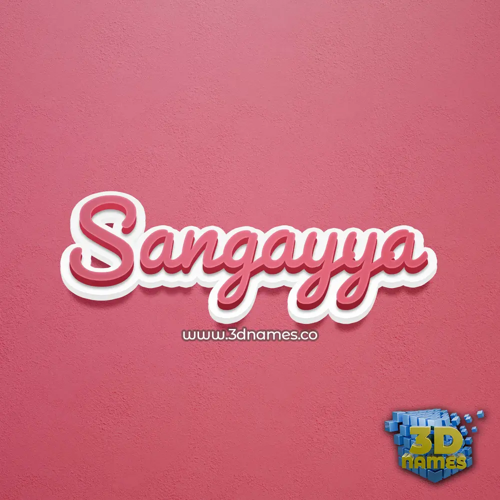 sangayya in Red Scribble style - 3D name wallpaper