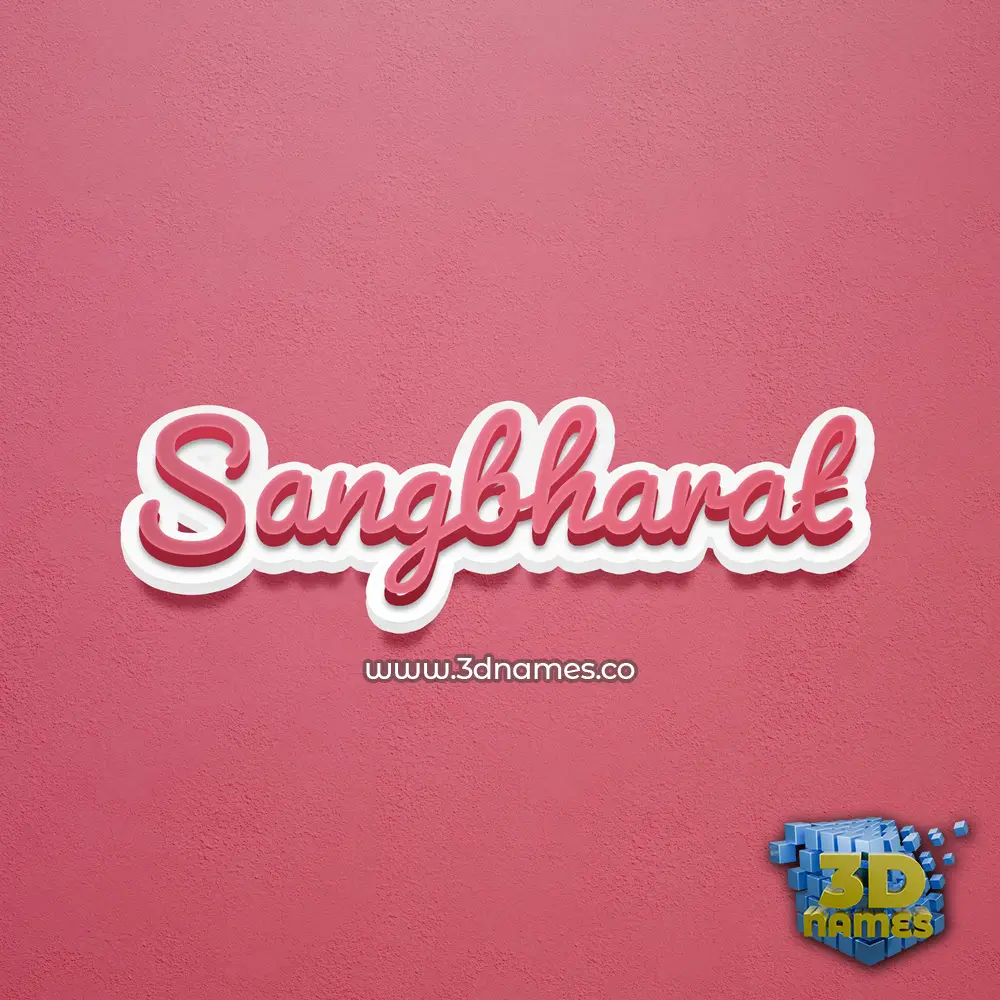 sangbharat in Red Scribble style - 3D name wallpaper