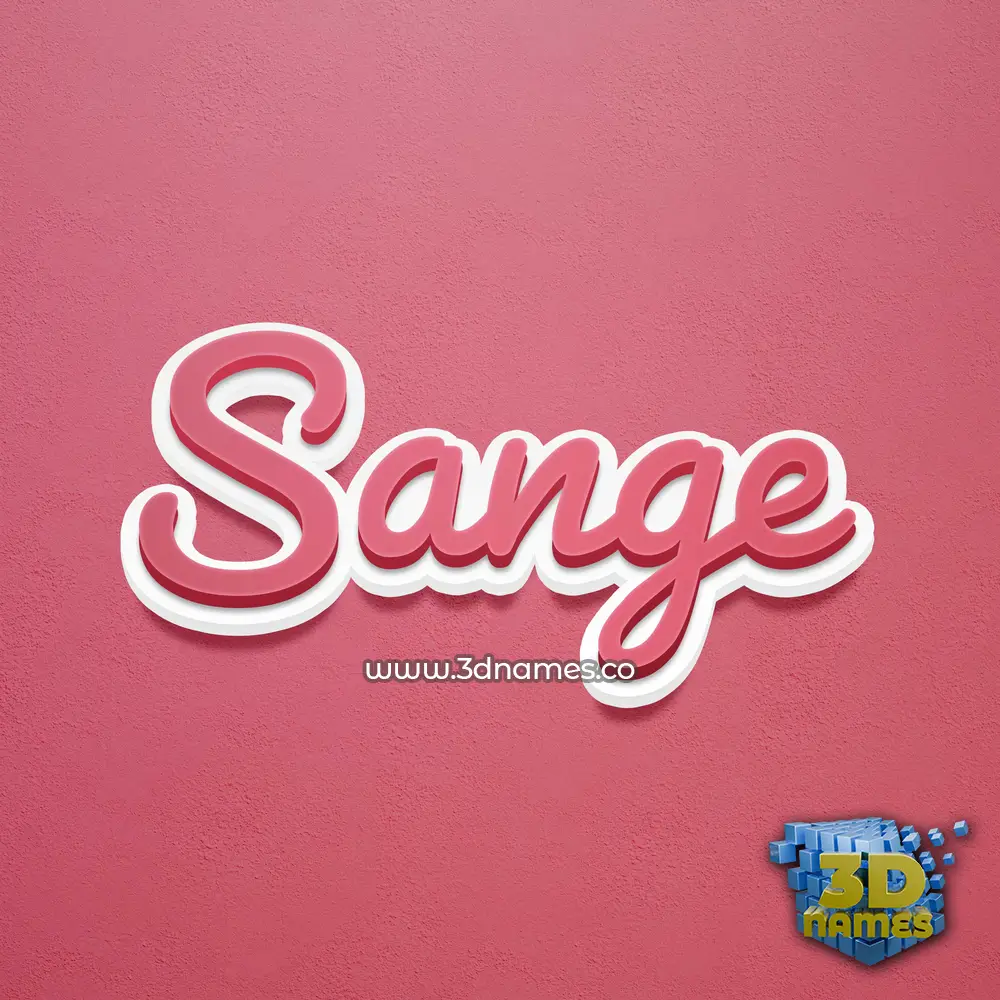 sange in Red Scribble style - 3D name wallpaper