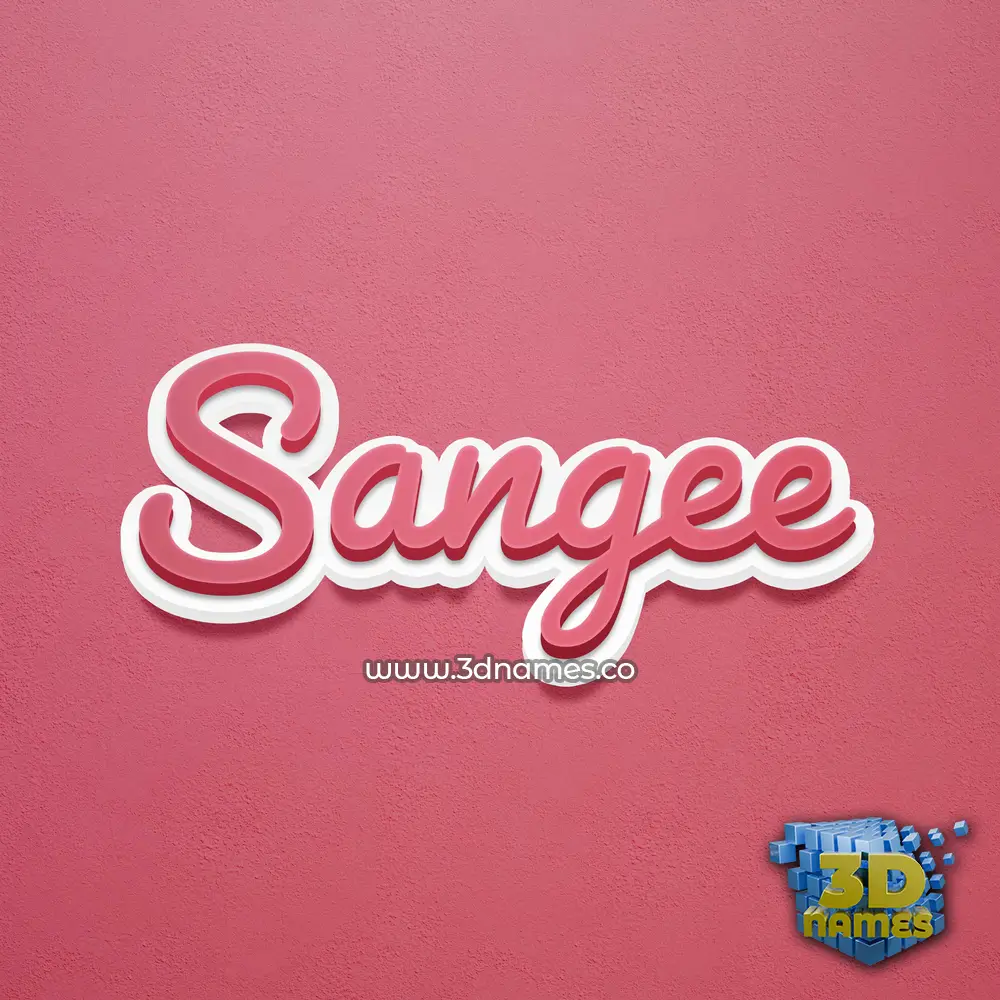 sangee in Red Scribble style - 3D name wallpaper