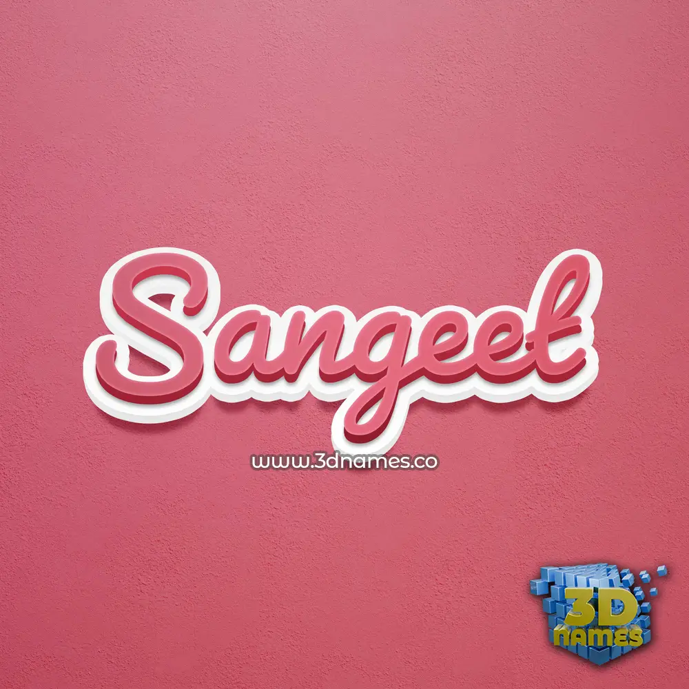 sangeet in Red Scribble style - 3D name wallpaper
