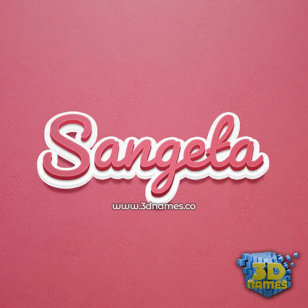 sangeta in Red Scribble style - 3D name wallpaper