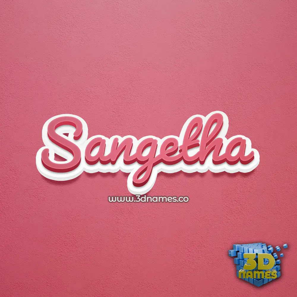 sangetha in Red Scribble style - 3D name wallpaper