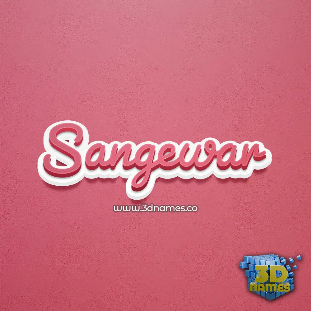 sangewar in Red Scribble style - 3D name wallpaper