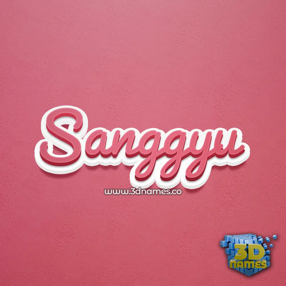 sanggyu in Red Scribble style - 3D name wallpaper