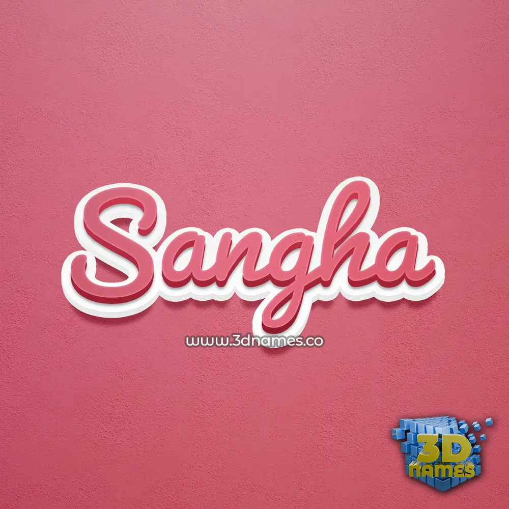 sangha in Red Scribble style - 3D name wallpaper