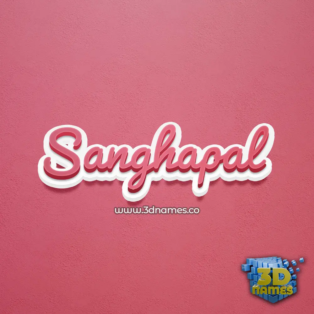 sanghapal in Red Scribble style - 3D name wallpaper