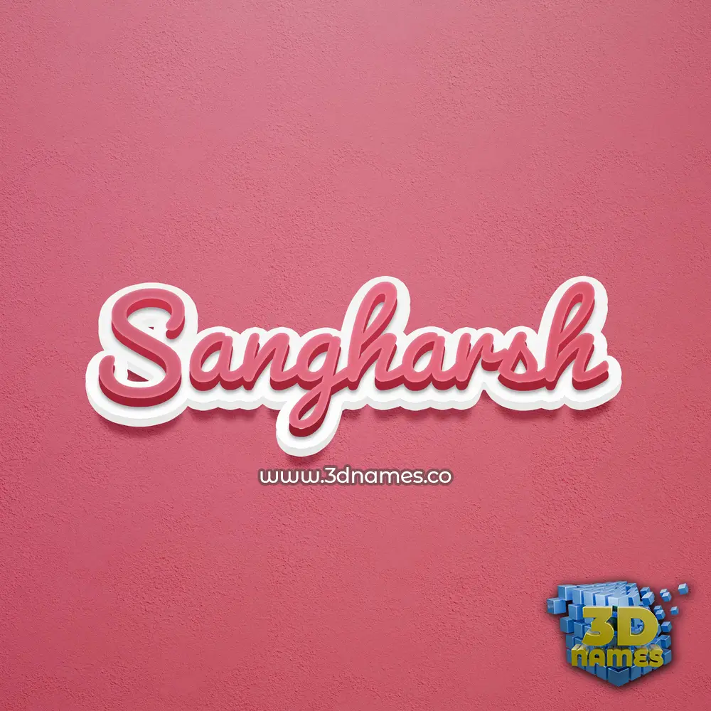 sangharsh in Red Scribble style - 3D name wallpaper