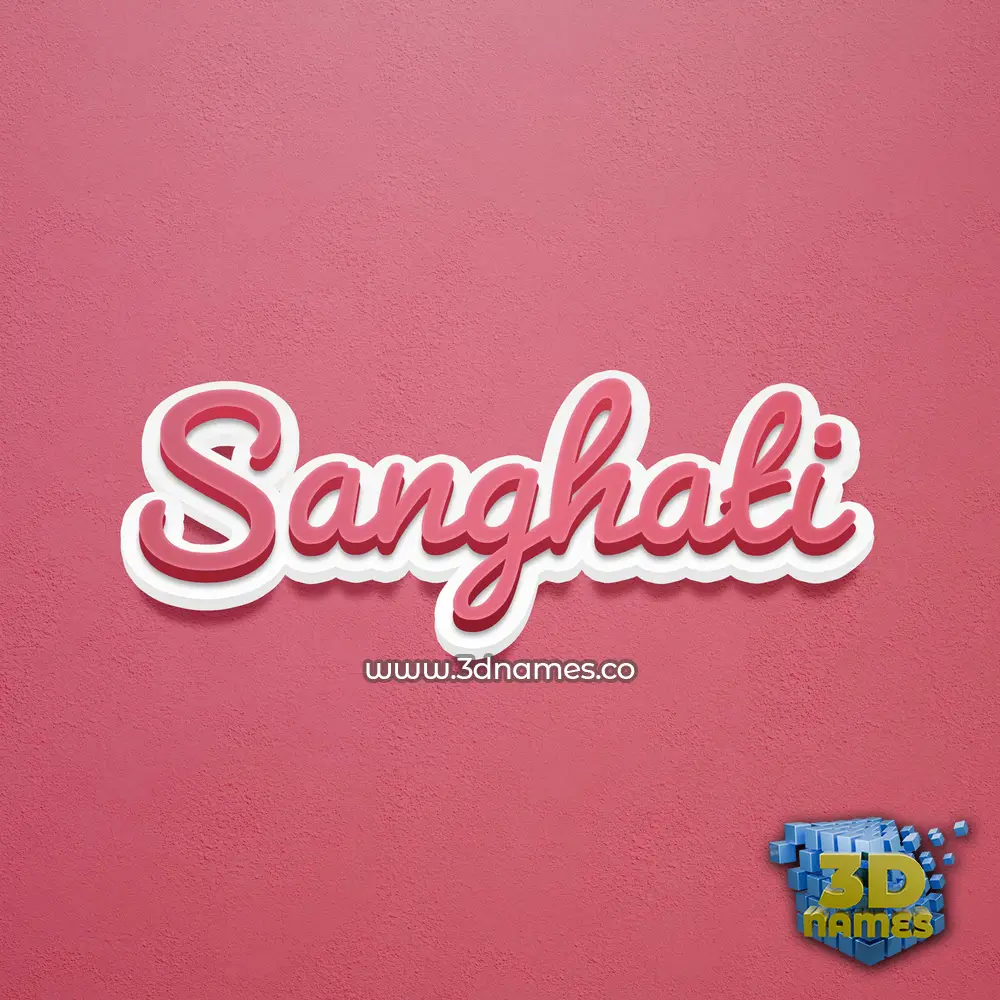 sanghati in Red Scribble style - 3D name wallpaper