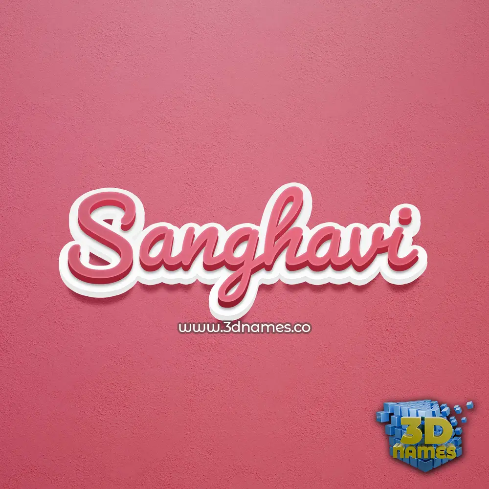 sanghavi in Red Scribble style - 3D name wallpaper