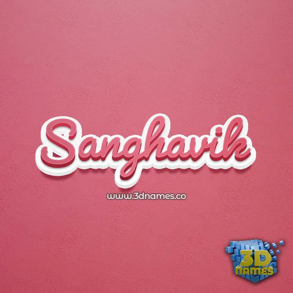 sanghavik in Red Scribble style - 3D name wallpaper