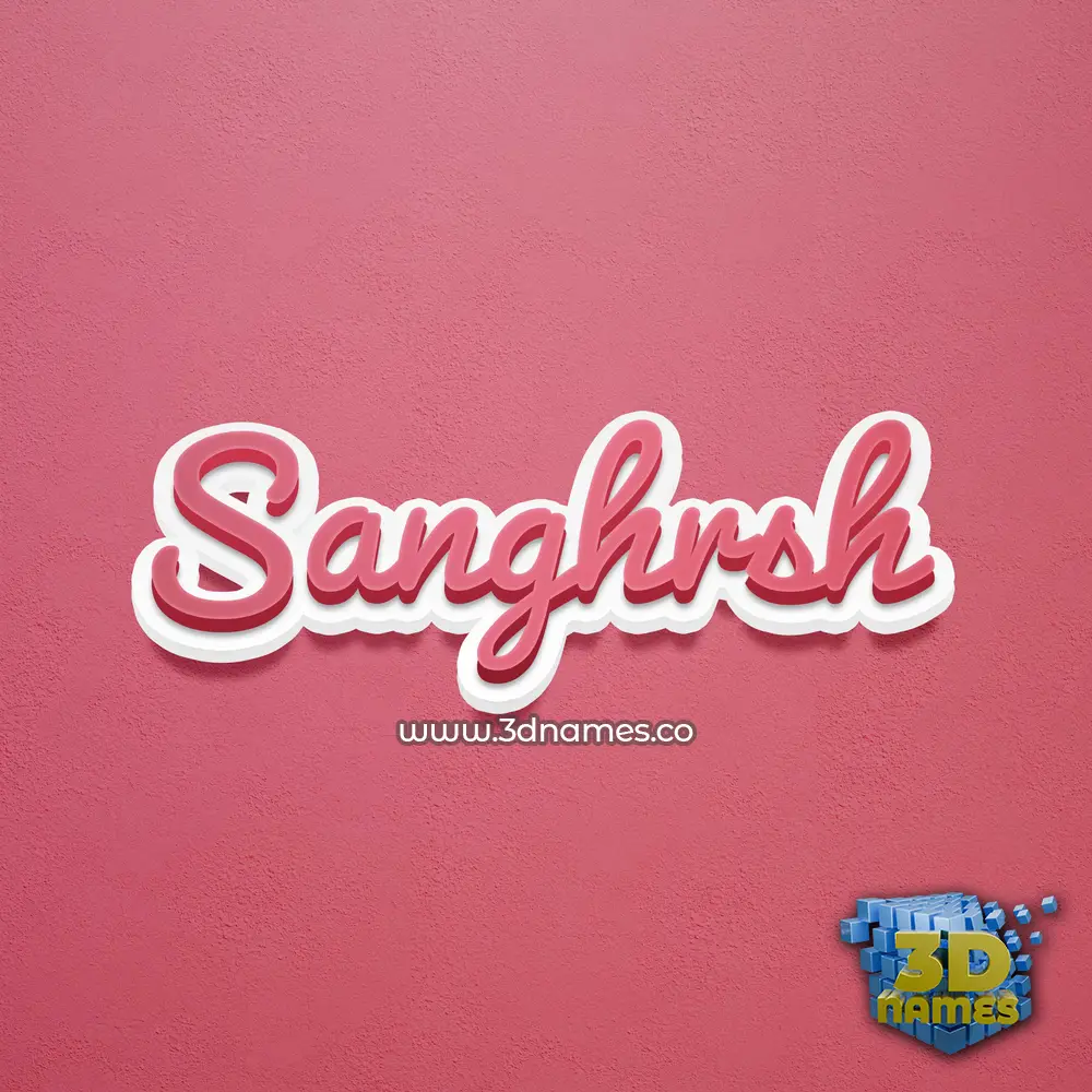 sanghrsh in Red Scribble style - 3D name wallpaper