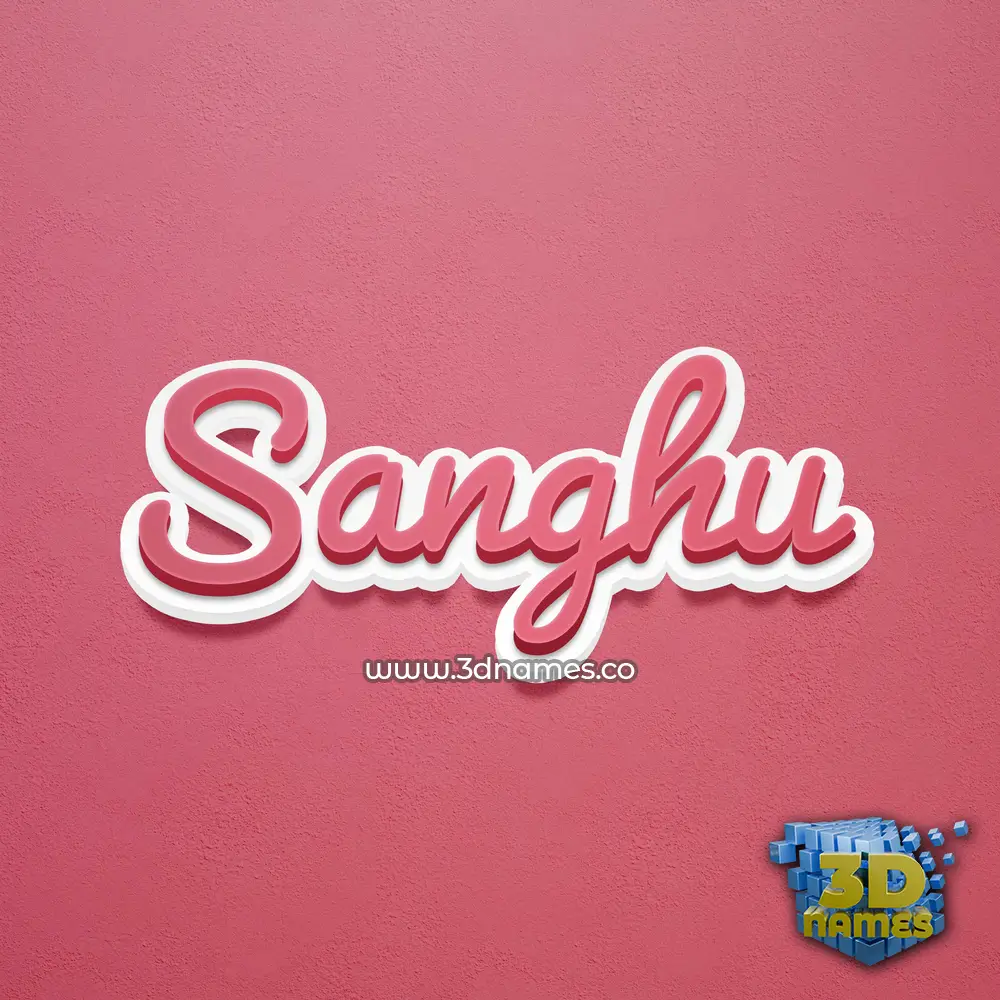sanghu in Red Scribble style - 3D name wallpaper