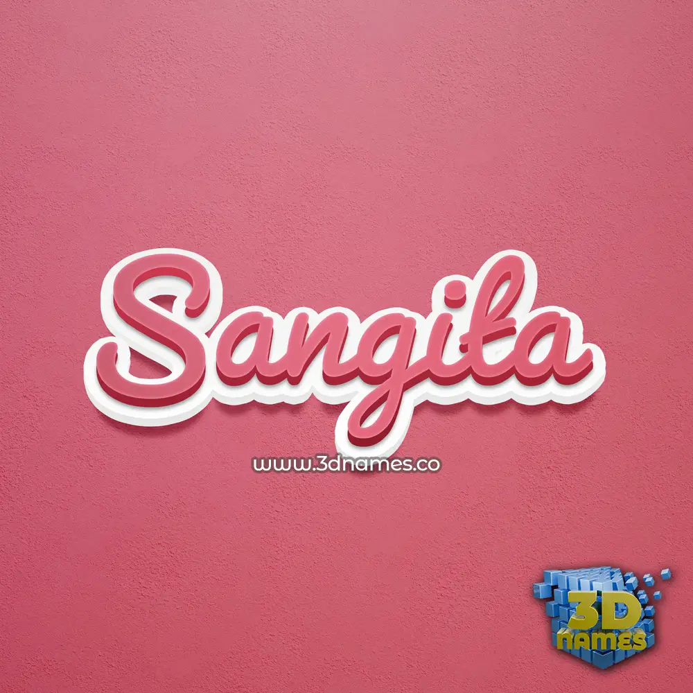 sangita in Red Scribble style - 3D name wallpaper