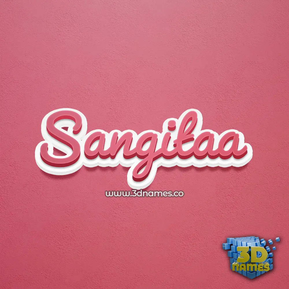 sangitaa in Red Scribble style - 3D name wallpaper