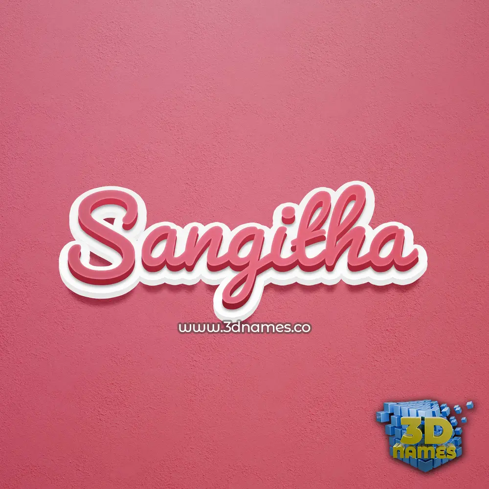 sangitha in Red Scribble style - 3D name wallpaper