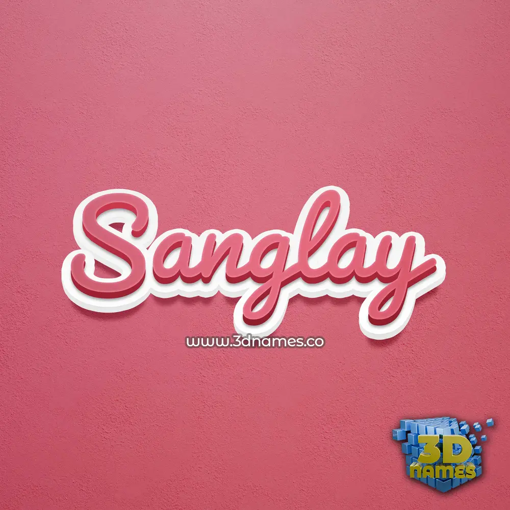 sanglay in Red Scribble style - 3D name wallpaper