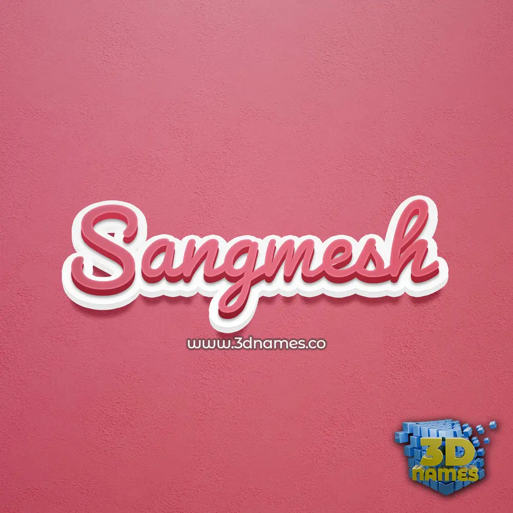 sangmesh in Red Scribble style - 3D name wallpaper