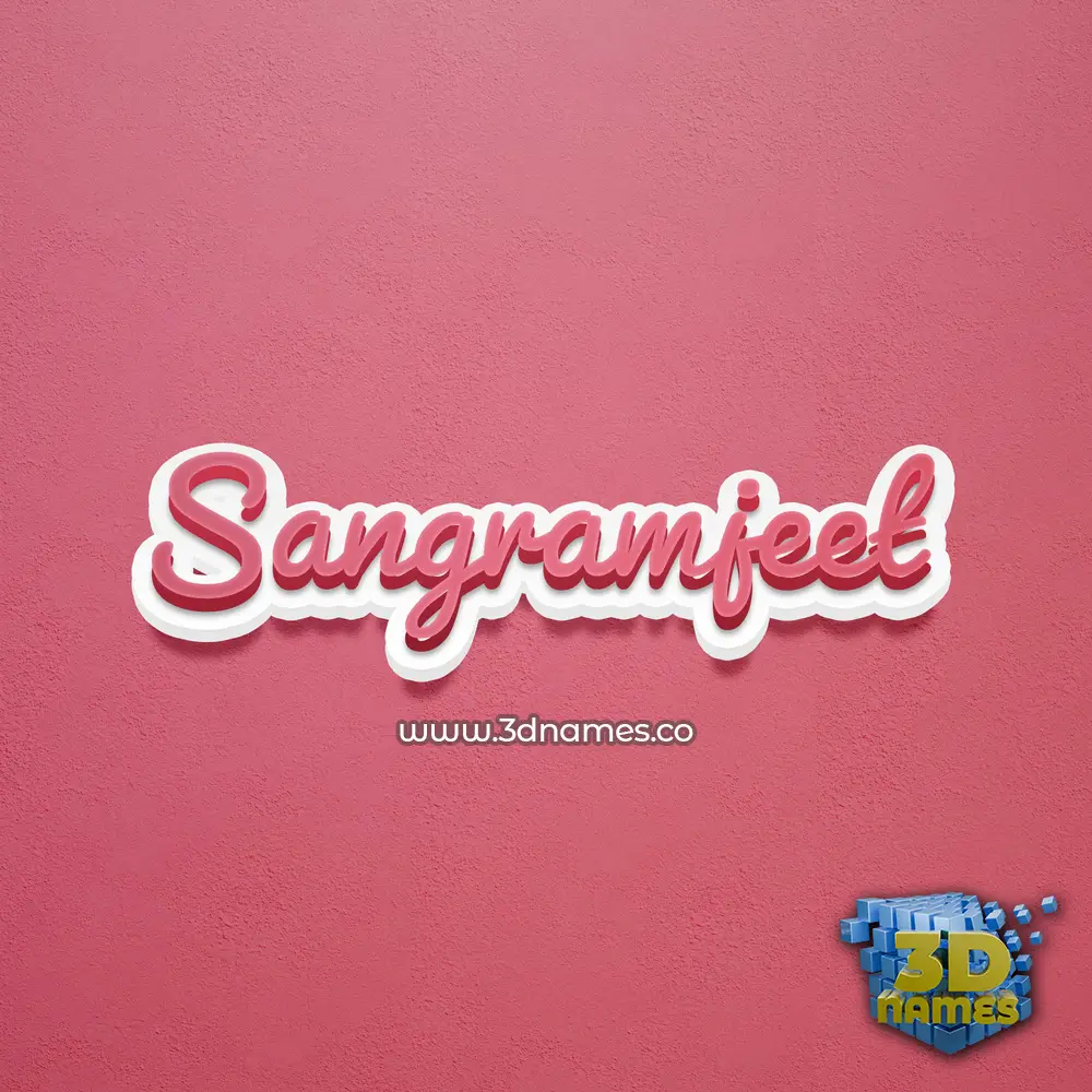 sangramjeet in Red Scribble style - 3D name wallpaper