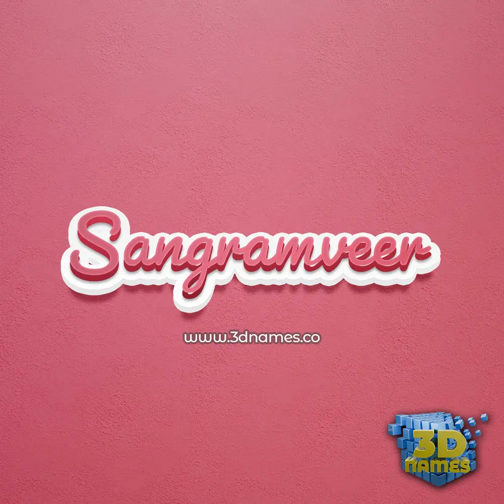 sangramveer in Red Scribble style - 3D name wallpaper