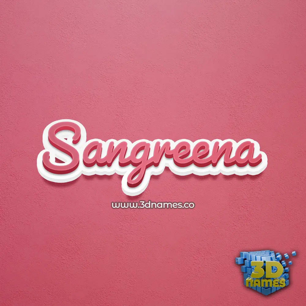 sangreena in Red Scribble style - 3D name wallpaper