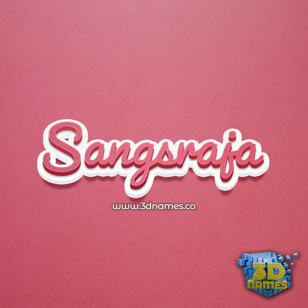 sangsraja in Red Scribble style - 3D name wallpaper